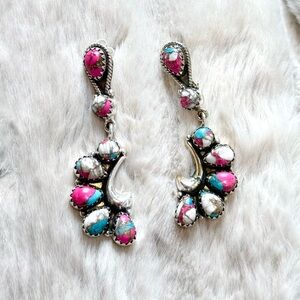 Cotton Candy Turquoise 925 Sterling Silver Earring Set